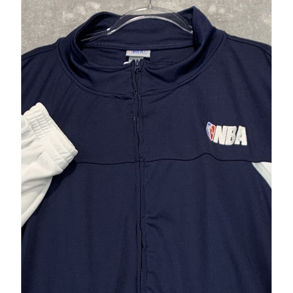 Vintage NBA Track Jacket Mens 3XL Full Zip Warm Up Navy White Basketball Court